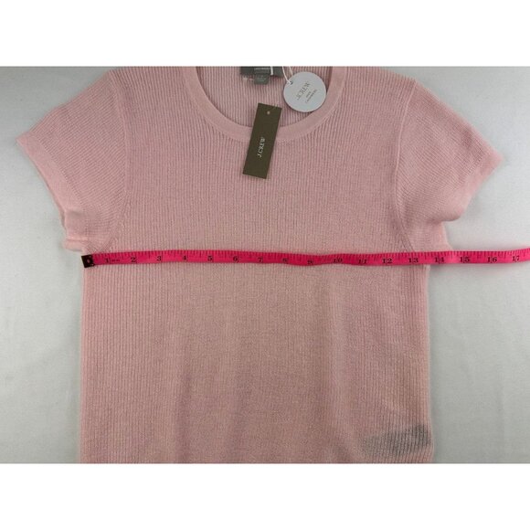 NWT J. Crew Ribbed Featherweight Cashmere T-shirt Soft Blossom Pink Size Small - Picture 6 of 7